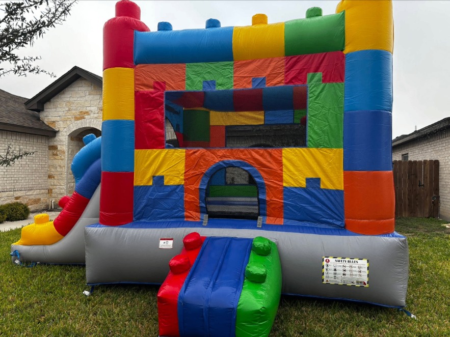 Brick Blast bounce house available in the Party Perfect package